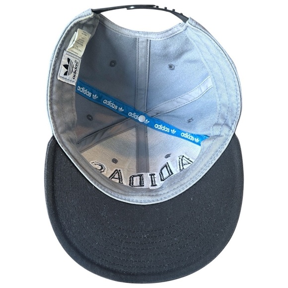 2012 Adidas Trefoil Wool Blend Snapback Cap 3D Embroidered Retro Hat Grey/Black - Picture 5 of 8